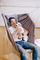 Závěsné relaxační křeslo šedý HOJDAVAK MAXIMUS IN 